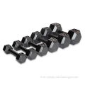 Cast Iron Hex Dumbbells for Aerobics, Walking and Step Training, Available in Black or Gray